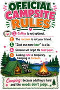 Official Campsite Rules | Free Silly Camper Poster