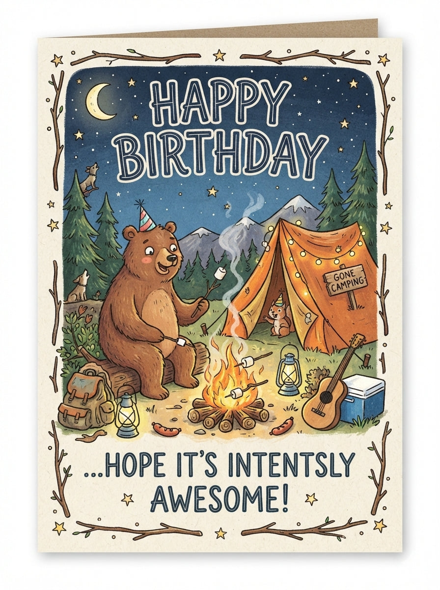 Funny Camp Birthday Card